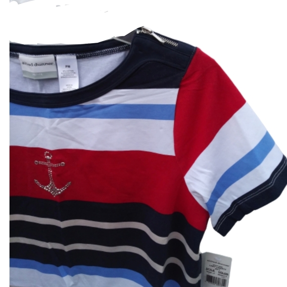 Alfred Dunner Lady Liberty Stripe Tee Sz MP - Picture 6 of 8